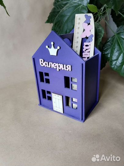 Карандашница с линейкой