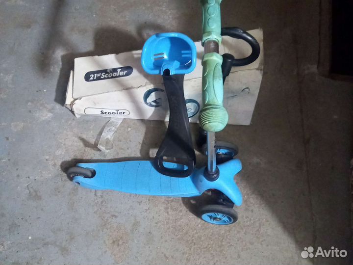 Самокат детский трехколесный с сиденьем