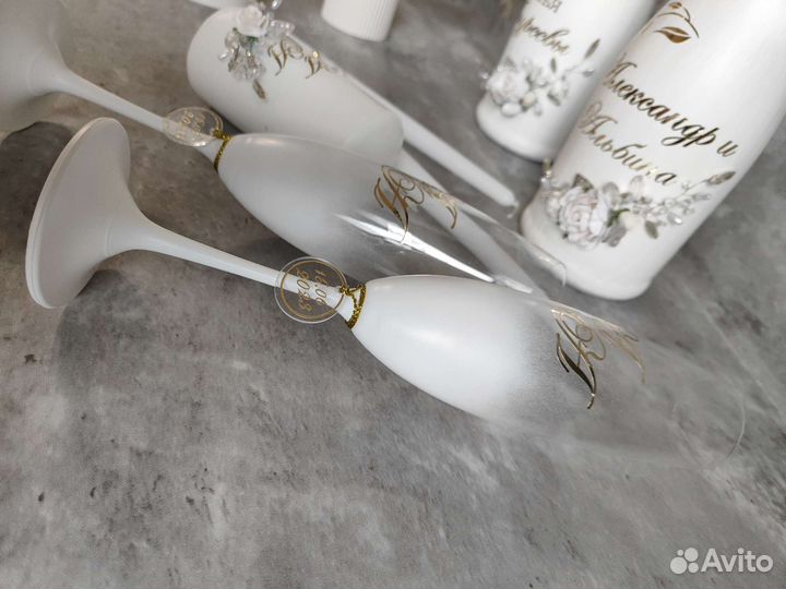 Свадебный набор бокалы свечи казна