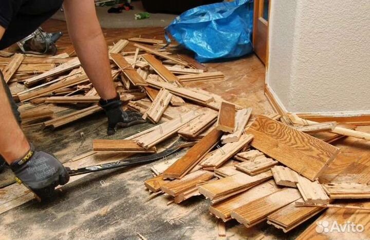 Демонтаж деревянного пола демонтаж стен