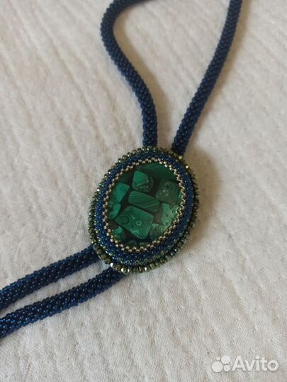 Ожерелье галстук бусы ручной работы