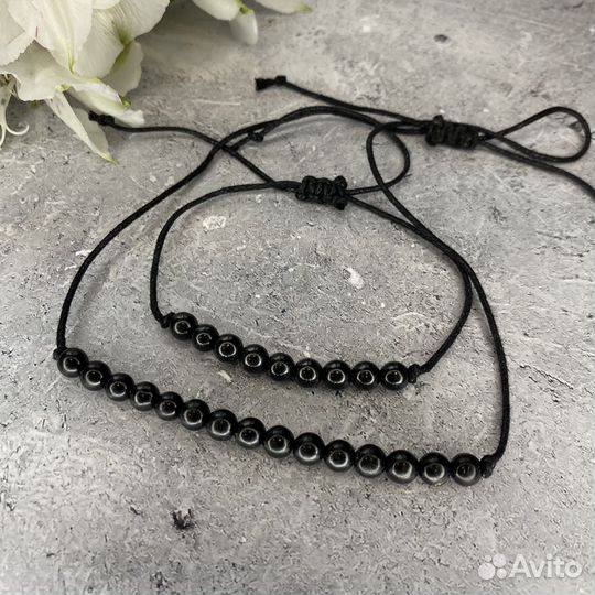 Комплект украшений из шунгита чокер и браслет