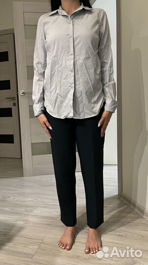 Голубая рубашка хлопковая H&M