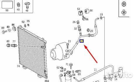 Трубка кондиционера Mercedes E W210 104.995 3.2L