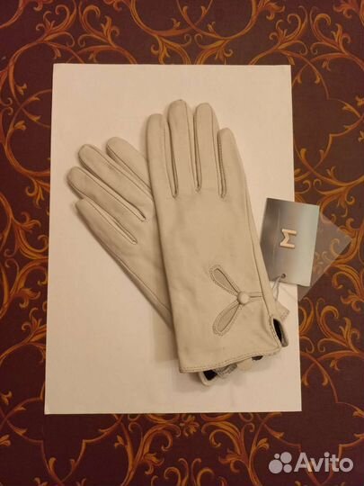 Перчатки женские кожаные