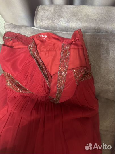 Вечерне платье и шарф, с бисером, размер S