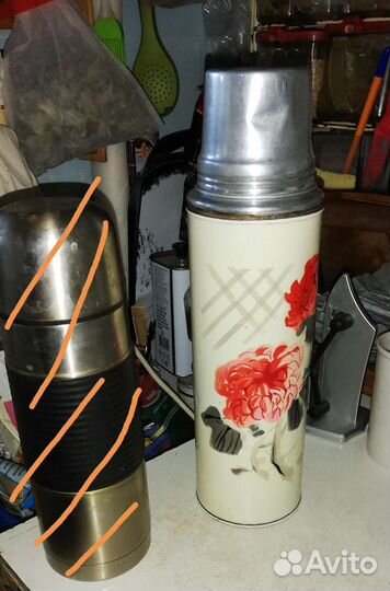 Термос китайский 0.86л б/у, отлично держит тепло