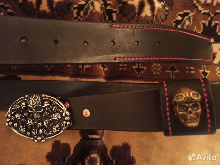 Мужской кожаный ремень ручной работы