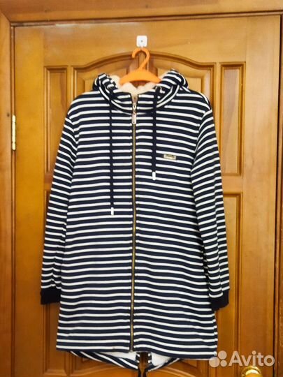 Худи зип 50 р удлиненное теплое с капюшоном