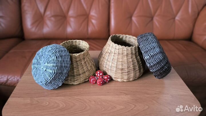 Корзинка плетеная с крышкой в форме гриба