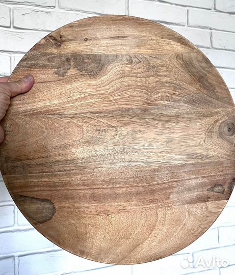 Икеа поднос d-38 см из массива манго