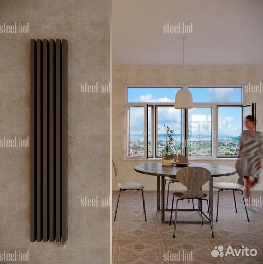 Вертикальный дизайн радиатор Steel V от производит