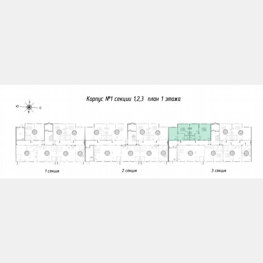 1-к. квартира, 40,4 м², 1/4 эт.