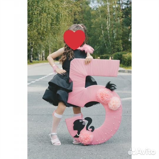 Цифра 5 на день рождения в стиле Барби