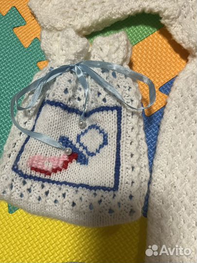 Зимний вязаный комбинезон