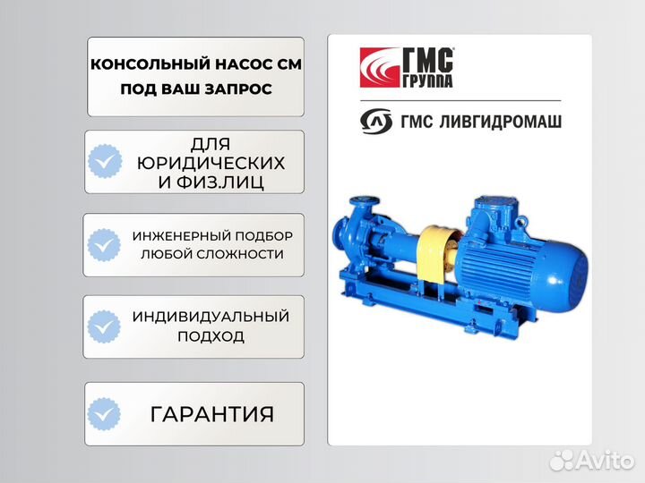 Насос см100-65-250 с эл.двигателем 5А200М2 - 37 кВ