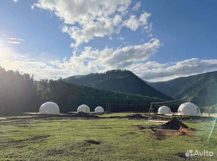 Купольный шатер для глэмпинга диаметр 6 м