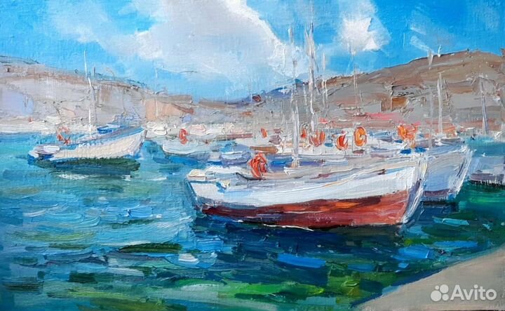 Картина маслом на холсте море 