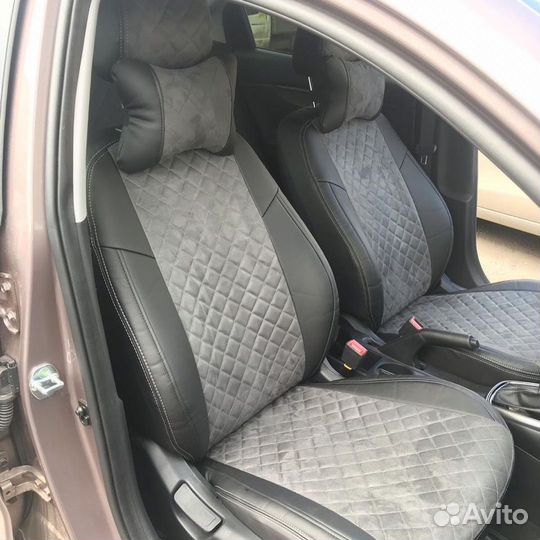 Чехлы KIA Rio Алькантара ромб Автопилот