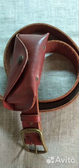 Мужской кожаный ремень ручной работы