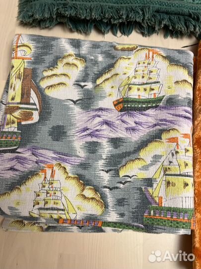 Винтажные шторы/гардины/плюш СССР остатки пакетом