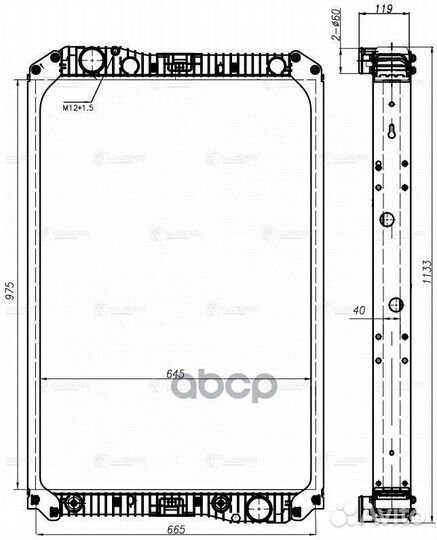 Радиатор охлаждения двигателя пластик/алюминий