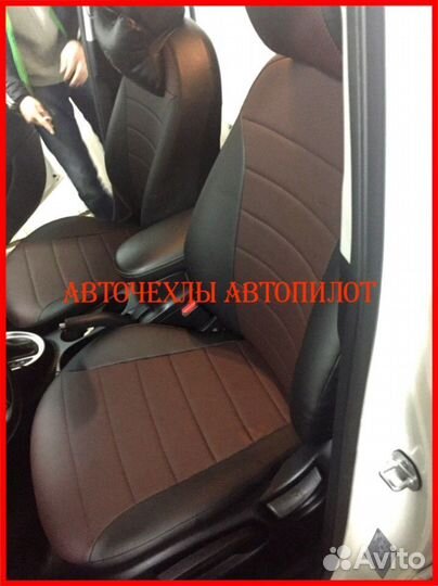 Чехлы Автопилот Kia Soul 2 из экокожи чёрно-шокола