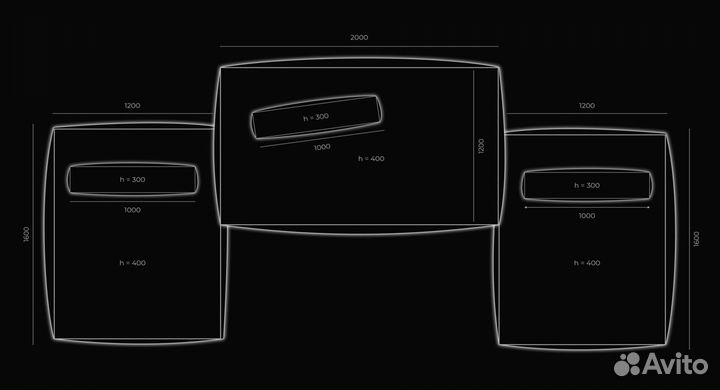 Диван 4400х1800 мм