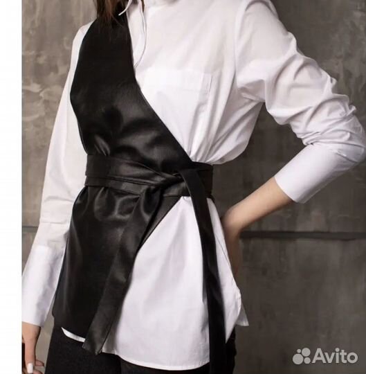 Жилет кожаный