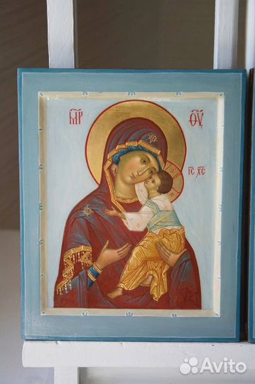 Рукописная икона. Венчальная пара