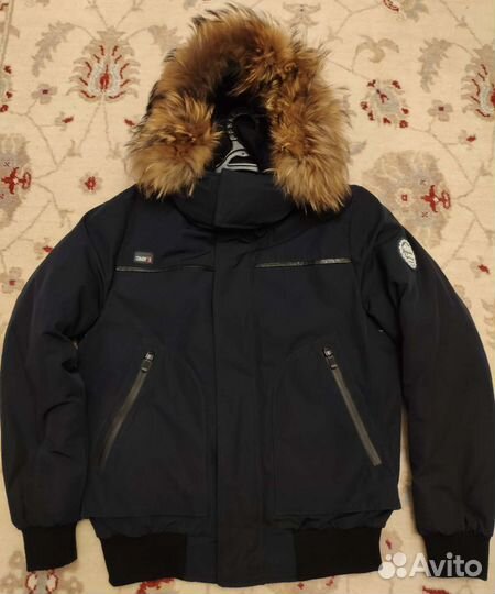 Куртка мужская бомбер Clasna с мехом енота р. 48