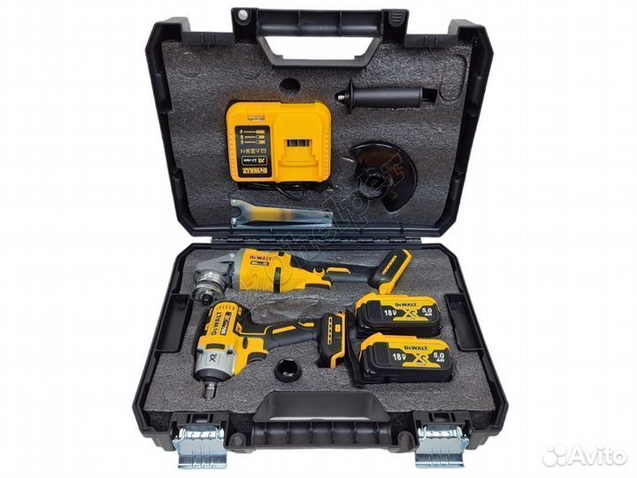 Набор инструмента Dewalt 2в1 ушм + гайковерт