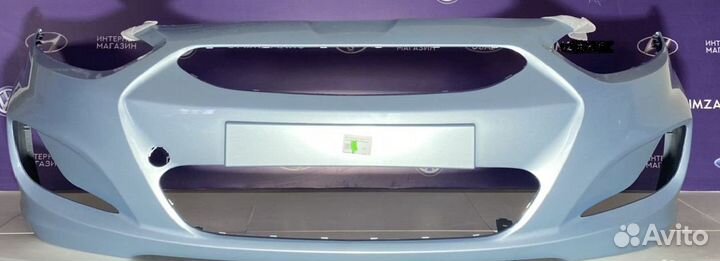 Бампер передний Hyundai Solaris 11-15 голубой