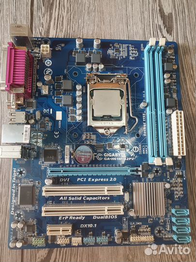 Комплект lga1155 i7 2600 + GigaByte GA-H61M