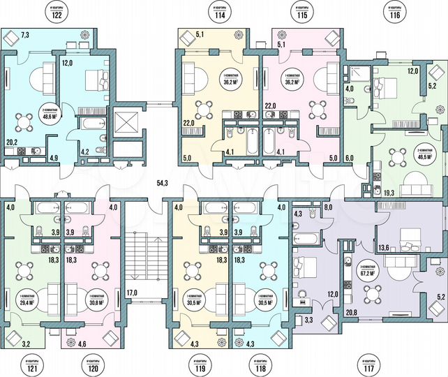 Квартира-студия, 39,8 м², 5/5 эт.