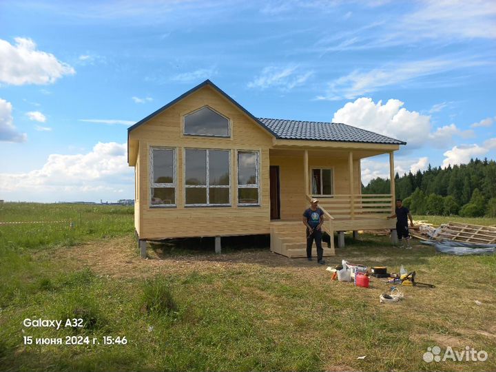 Каркасный дачный домик 9х8