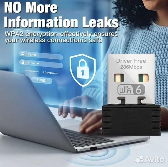 WI-FI 6 адаптер ах286 USB 2,4 ггц 802.11ах