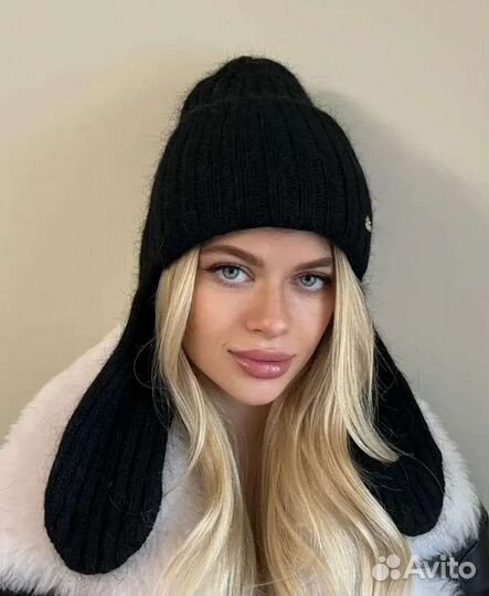Шапка ушанка женская ангора