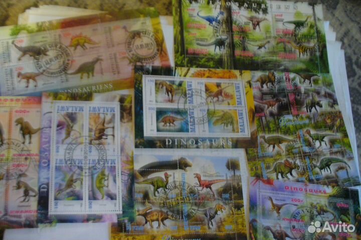 Коллекция из 100 листов марок фауна флора животные
