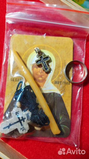 Серебряный крестик и колечко