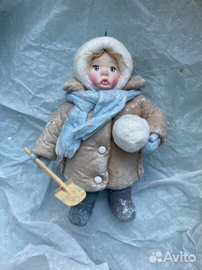 Ватная елочная игрушка