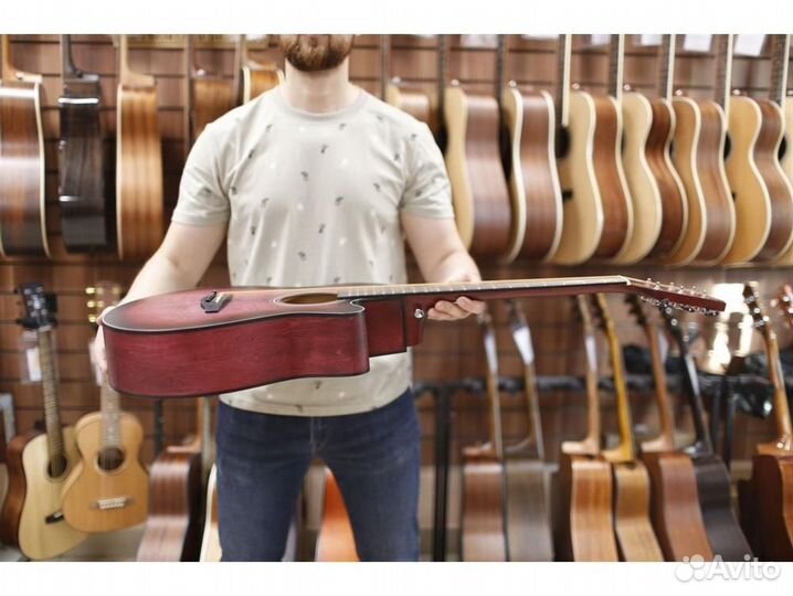 Shinobi B-1/RD акустическая гитара красный санберс