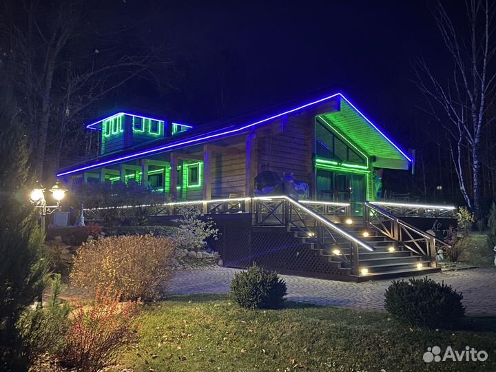 Контурная подсветка/украшение домов