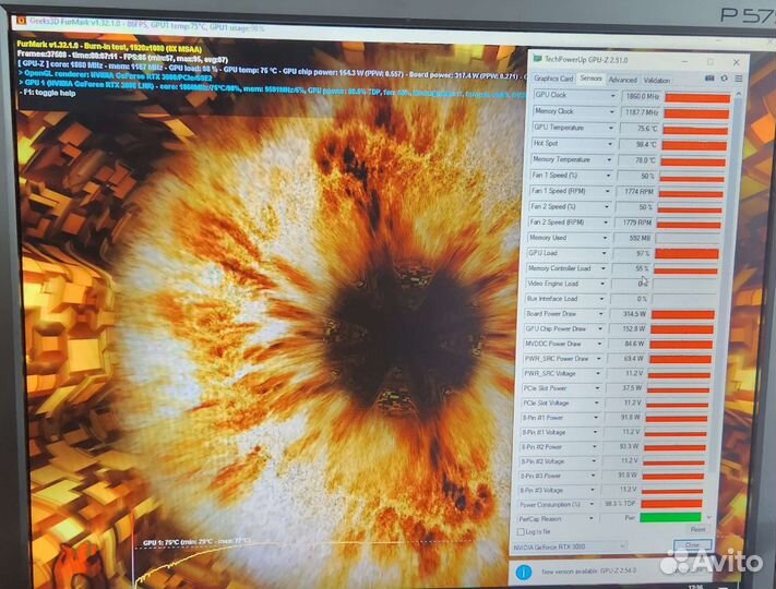 Видеокарта Palit RTX 3080 Gamerock 10 Gb