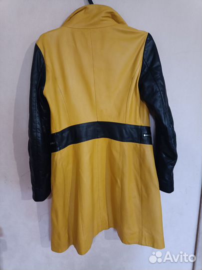 Кожаный плащ тренч женский 42 44