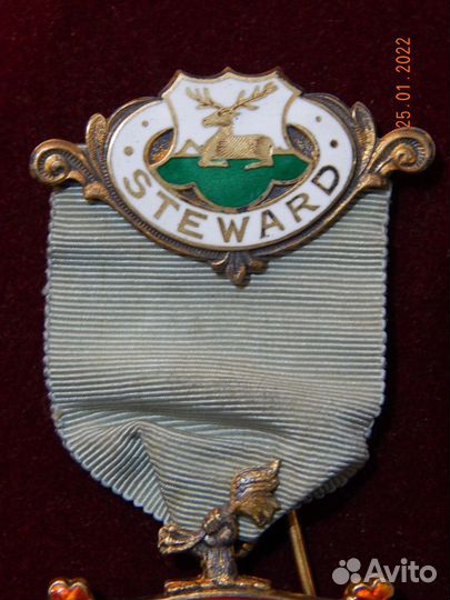 Rmib, Steward, 1912 год, Англия, масонская медаль