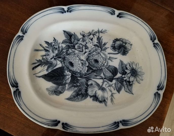 Старинное блюдо Гжель