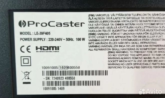 Шлейф для телевизора Proсaster LE-39F405