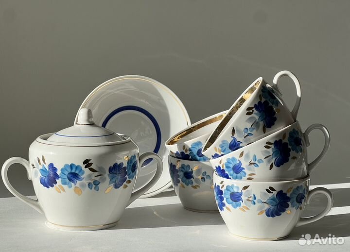 Сервиз чайный СССР Полонное Роспись