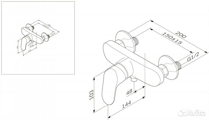 Смеситель для душа AM.PM Like F8020000